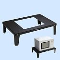Plantex Microwave Oven Stand for Kitchen Platform/OTG/Oven Stand/Microwave Organizer Rack for Kitchen– Black (Metal, 50 x 34.5 x 13.5 cm)