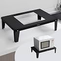 Plantex Metal Oven Stand/Microwave Stand for Kitchen Platform/Easy to Screw-Fit &amp; Assemble OTG Rack/Kitchen Storage Shelf – Metal (Black)