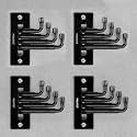 Plantex Hook for Wall/Stainless Steel Flexible Hook/Hanging Hook for Bathroom/Clothes Hanger - Pack of 4 (Black)