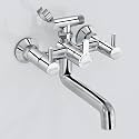 Plantex Telephonic Brass Wall Mixer for Bathroom/Tap Mixer/Wall Mixer for Bathroom 2 in 1 with 7-Year Manufacturer's Warranty-(ICO-917-Chrome)