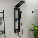 Plantex LED Bathroom Shower System/304 Stainless Steel Majestic Flow Shower Panel for Bathroom Full Set with Smart Digital Display- (Rich Black, KM-8103B)