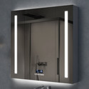 Plantex LED Mirror Cabinet for Bathroom with Defogger and Digital Clock Display (32x32) Steel Wall Shelf (Number of Shelves - 8, Silver)