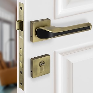 plantex main door lock for home with 3 years of warrantymortise locks for door - main door lock set pt-007- brass antique - black