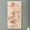 Plantex Multipurpose Pine Wall Mount Wood Pegboard For Home/Wood Display Shelf/Wall Organizer For Bedroom/Kitchen/Bathroom - (32X16 Inches)
