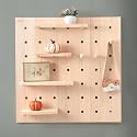 Plantex Multipurpose Pine Wood Pegboard for Home/Wood Display Shelf/Wall Organizer for Bedroom/Kitchen/Bathroom Wall Mount- (24x16 inches)