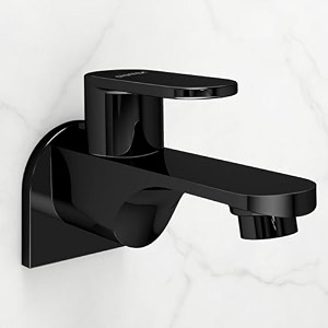 plantex pure brass orn-201 bib cock water tap with brass wall flange amp teflon tapebib tap with water saving aerator-7 year warranty pvd black