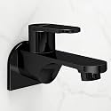Plantex Pure Brass ORN-201 Bib Cock Water Tap with Brass Wall Flange &amp; Teflon Tape/Bib Tap with Water Saving Aerator-7 Year Warranty (PVD Black)