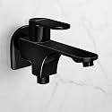 Plantex Pure Brass Two Way Bib Cock Taps with Water Saving Nozzle/Compatible for Washing Machine/2 in 1 Bib Tap with Brass Wall Flange and Teflon Tape - 7 Year Warranty by Plantex-(PVD Black)