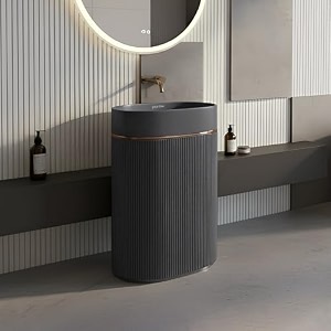 plantex pedestal matt wash basinacrylic resin amp quartz free standing wash basinoval basin for bathroomhomeoffice - 10047 grey