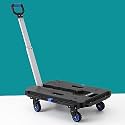 Plantex Polypropylene Platform Trolley/Trolley for Goods Carrying/Multipurpose Foldable Trolly/Hand Truck/Portable Trolly Push Cart/Telescopic Handle &amp; Foldable Guarded Wheels (Black &amp; Blue)