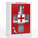 Plantex Metal Emergency First Aid Box for Home/Medical Boxes for Medicine Storage with Multi Compartments for School, Office - with Lock (Red & White) Big Size, Wall Mount