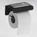 Plantex Platinum Stainless Steel 304 Grade Toilet Paper Holder with Mobile Phone Stand - Bathroom Accessories (Matt Black) Stainless Steel Toilet Paper Holder