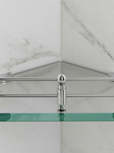 Plantex Premium Diamond Glass Corner Shelf for
