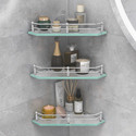 Plantex Premium Diamond Transparent Glass Corner Shelf