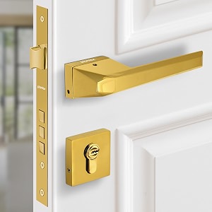 plantex brass premium door lock with 3 years of warrantymain door locks for homemortise handle for door - main door lock set pt-003- gold
