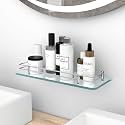 Plantex Premium Transparent Glass Shelf for Living Room/Kitchen/Bathroom Glass Shelf/Bathroom Accessories Set/Kitchen Organizer - (Polished 12x6 -Pack of 1)