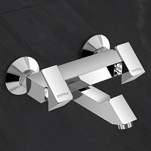 plantex pri-316 pure brass non telephonic wall mixer with water saving technology tapmixer tap for with brass wall flange and teflon tape-7 year warranty chrome