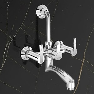 plantex wall mixer for bathroom 2 in 1 with overhead shower provision and long bend pipemixer tap for bathroom with water saving nozzle-7 year warranty aq-1418-mirror chrome
