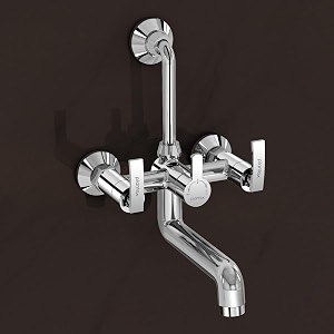 plantex wall mixer for bathroom 2 in 1 with l-bend provision for overhead showerpure brass mixer tap for bathroom with water saving nozzle tap- pack of 1 col-1018-chrome