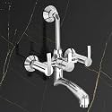 Plantex Wall Mixer for Bathroom 2 In 1 with Overhead Shower Provision and Long Bend Pipe/Mixer Tap for Bathroom with Water Saving Nozzle-7 Year Warranty (AQ-1418-Mirror Chrome)