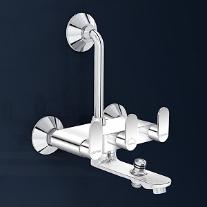 plantex pure brass wall mixer for bathroom 3 in 1 with l-bend provision for overhead and hand shower with water saving nozzle 7 year warranty by plantex orn-219- mirror-chrome