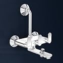 Plantex Pure Brass Wall Mixer for Bathroom 3 in 1 with L-Bend Provision for Overhead and Hand Shower with Water Saving Nozzle/ 7 Year Warranty by Plantex (ORN-219- Mirror-Chrome)