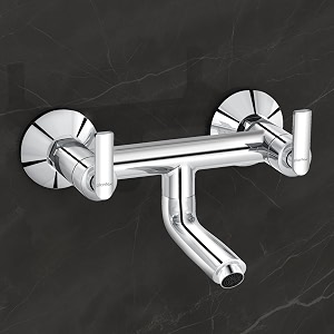 plantex pure brass bal-516 non telephonic wall mixer with water saving aeratormixer tap for bathroom with brass wall flange and teflon tape-7 year warrantymirror chrome