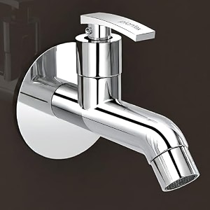plantex pure brass col-1002 long body bib cock for bathroom with water saving aeratorwall mount bibtap with wall flange for bathroom-7 year warranty chrome