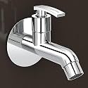 Plantex Pure Brass COL-1002 Long Body Bib Cock for Bathroom with Water Saving Aerator/Wall Mount BibTap with Wall Flange for Bathroom-7 Year Warranty (Chrome)