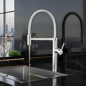plantex brass sink mixer tappull down faucet for kitchen sink with 360 swivel spout mixer tapsingle lever water mixer for kitchen sink-8982-chrome