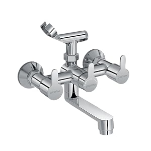 plantex telephonic brass wall mixer for bathroom 2 in 1spout mixer taphand showermixer tap for bathroom with 7-year manufacturer39s warranty-flo-817 chrome