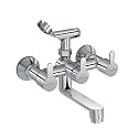 Plantex Telephonic Brass Wall Mixer for Bathroom 2 in 1/Spout Mixer Tap/Hand Shower/Mixer Tap for Bathroom with 7-Year Manufacturer's Warranty-(Flo-817 Chrome)