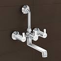 Plantex Brass wall Mixer for Bathroom with L-Bend Connector for Overhead Shower/Mixer Tap/Wall Mixer for Bathroom 2 in 1 with 7 Year Manufacturer's Warranty(FLO-818-Chrome)