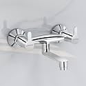Plantex Pure Brass Non-Telephonic Wall Mixer for Bathroom with Teflon Tape and Brass Wall Flange/Bathroom Mixer Tap/Mixer Tap for Bathroom-(FLO-816-Mirror Chrome)