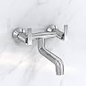 Plantex Pure Brass Non Telephonic Wall Mixer with Water Saving Nozzle/Hot and Cold Water Tap with Brass Wall Flange and Teflon Tape-7 Year Warranty (COL-1016-Chrome)