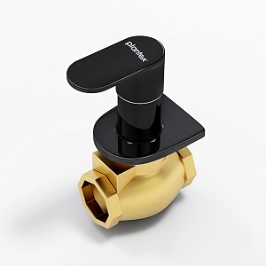 plantex pure brass 25 mm urinal flush valve with teflon tape amp wall flange -7 year warranty orn-220-pvd black