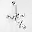 Plantex Brass Wall Mixer for Bathroom 3 in 1/L-Bend Connector for Overhead Shower/Hand Shower/Spout Mixer Tap/Mixture Tap for Bathroom with 7-Year Manufacturer's Warranty-(Ico-919-Chrome)