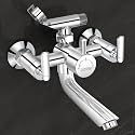 Plantex Bal-517 Pure Brass Telephonic Wall Mixer with Crutch Arranging of Hot & Cold Water with Water Saving Nozzle for Bathroom and Brass Wall Flange -7 Year Warranty -(Chrome)
