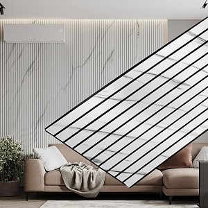plantex pvc panel for wall3d wall panel for interior wall dcorlouvers paneleco-friendly fluted panel  pack of 7 covers  70sqft white amp black 10ftx1ft