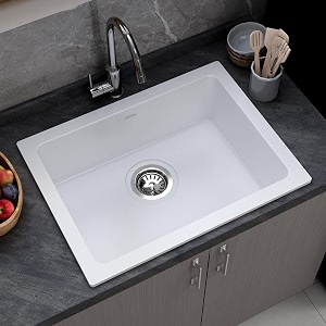 plantex quartz acrylic kitchen sinkundermount sink for kitchen with 10 years warranty by plantexgranite single bowl kitchen sinks with coupling whiti-24x18 inches