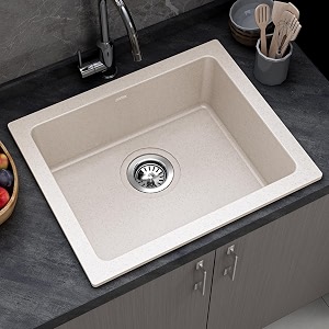 plantex quartz acrylic single bowl kitchen sinkundermount sink for kitchen with 10 years warranty by plantexgranite single bowl kitchen sinks with coupling ultra brun 16x18 inches