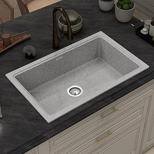 plantex quartz acrylic kitchen sinkundermount sink for kitchen with 10 years warranty by plantexgranite single bowl kitchen sinks with coupling brun - 32x20 inches