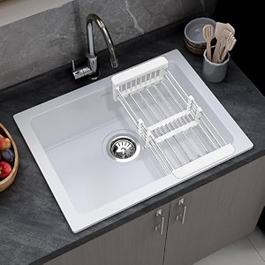 plantex undermount sink for kitchen with 10 years warranty by plantexquartz acrylic kitchen sinkgranite single bowl kitchen sinks with coupling amp drain rack whiti -16x18 inches