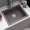 Plantex Quartz Acrylic Kitchen Sink with 10 Years Warranty by Plantex/Undermount Sink for Kitchen/Granite Single Bowl Kitchen Sinks with Coupling (Con 16x18 Inches)