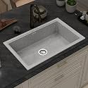 Plantex Quartz Acrylic Kitchen Sink/Undermount Sink for Kitchen with 10 Years Warranty by Plantex/Granite Single Bowl Kitchen Sinks with Coupling (Brun - 32x20 Inches)