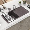 Plantex Quartz Acrylic Kitchen Sink/Undermount Sink for Kitchen with 10 Years Warranty by Plantex/Granite Single Bowl Kitchen Sinks with Coupling (Con-36x18 Inches)