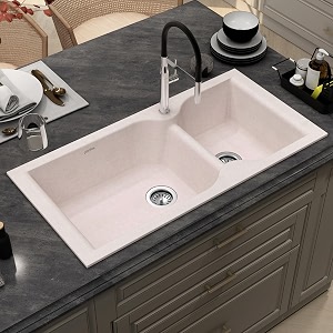 plantex quartz acrylic sink for kitchenuv protected rayon kitchen sink with 10 years warranty by plantexgranite double bowl sinkundermounttopmount rayon-40x20 inches