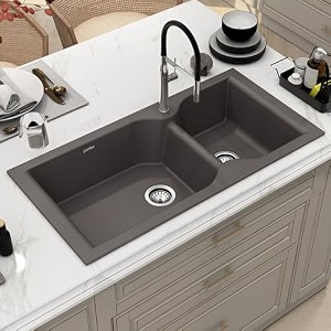 plantex quartz acrylic sink for kitchenuv protected con kitchen sinkgranite double bowl sinkundermounttopmount con-40x20 inches