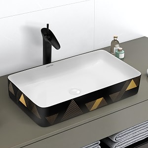 plantex rectangulartable top wash basin for bathroomdesigner ceramic basincountertop vessel sink basin - indo-european collection 24 x 14 x 5 inch