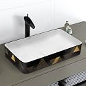 Plantex RectangularTable Top Wash Basin For Bathroom/Designer Ceramic Basin/Countertop Vessel Sink Basin - Indo-European Collection (24 x 14 x 5 Inch)